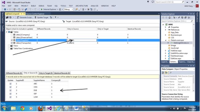 select any table and particular column